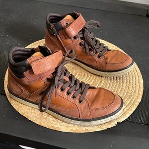 Geox Italian Patent Leather Hi Top Men Sneakers Size 6.5